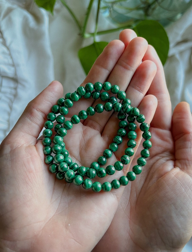 bracciale elastico - Malachite